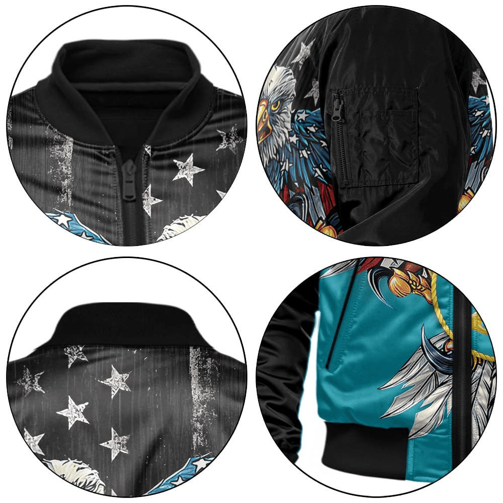 US Coast Guard (USCG) Customized Eagle USCG Veteran 3D Bomber Jacket #00CB130