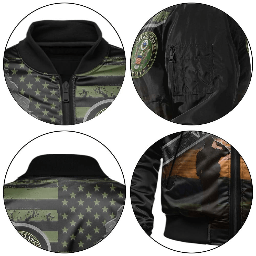 US Army Customized Veteran U.S. Army Bomber Jacket #00CB133