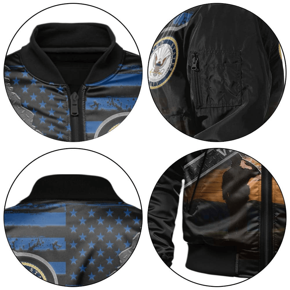 US Navy Customized Veteran U.S. Navy Bomber Jacket #00CB134