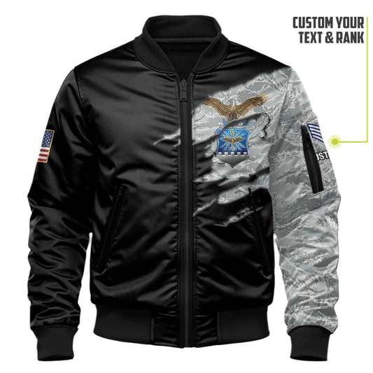 US Air Force (USAF) Customized U.S. Air Force Camouflage Bomber Jacket #00CB141