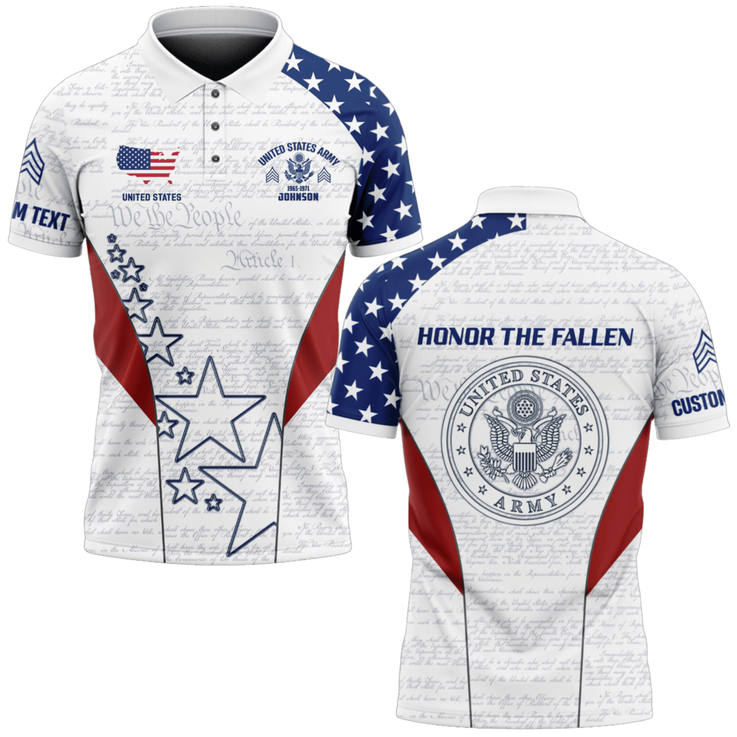US Veteran Customized U.S Veteran Honor The Fallen Polo Shirt #000B152