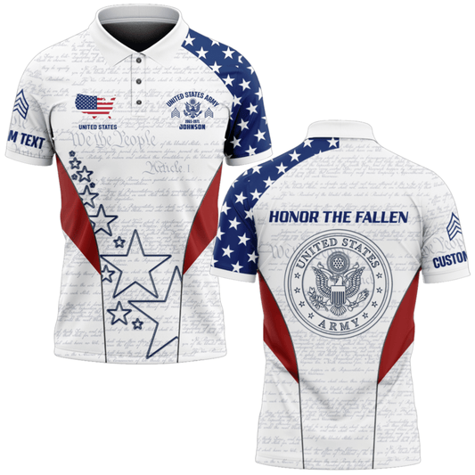 US Veteran Customized U.S Veteran Honor The Fallen Polo Shirt #000B152