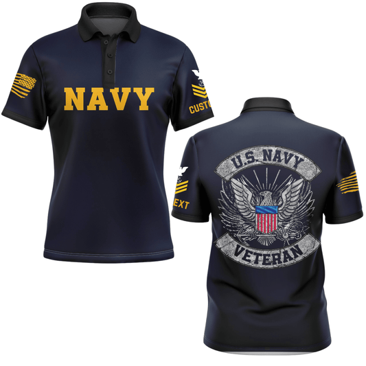 US Navy Veteran Personalized Polo Shirt #000B153