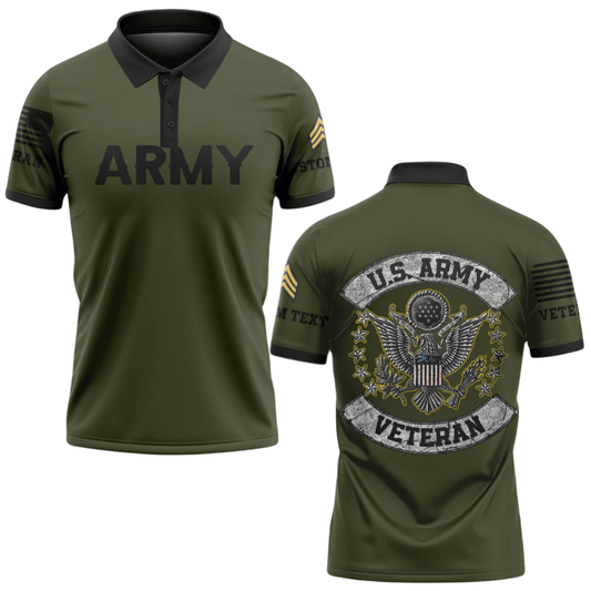 US Army Veteran Personalized Polo Shirt #000B154