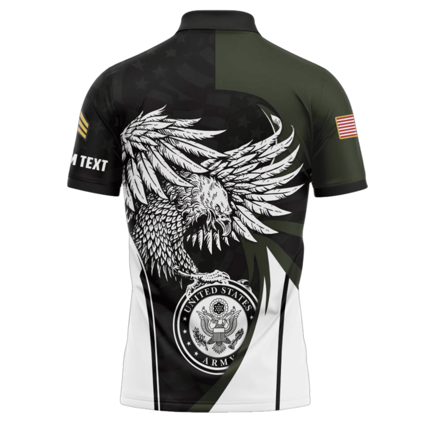 US Army Personalized U.S Veteran Eagle 3D Polo Shirt #000B155