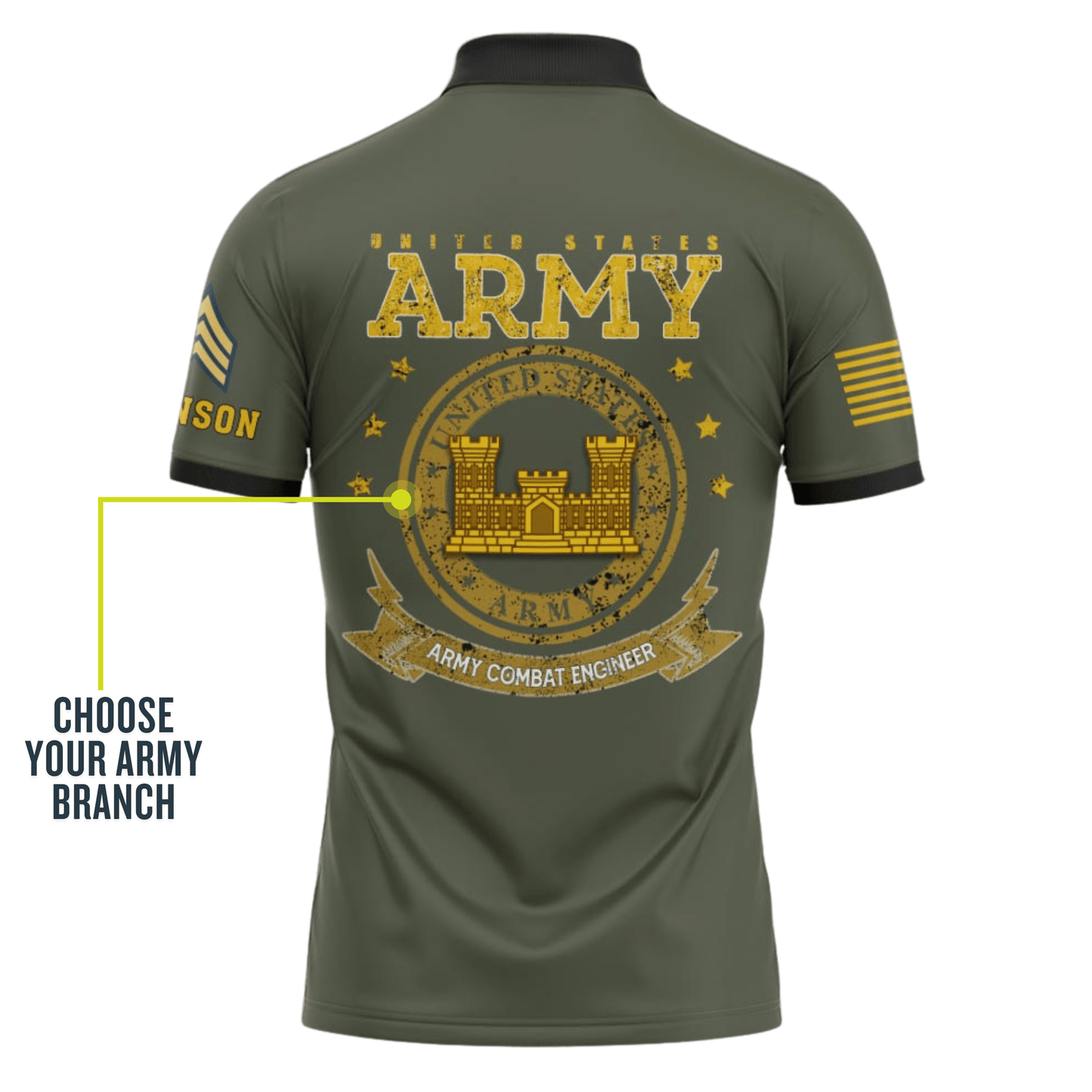 US Army Customized United States Army Branches Polo Shirt #000B157