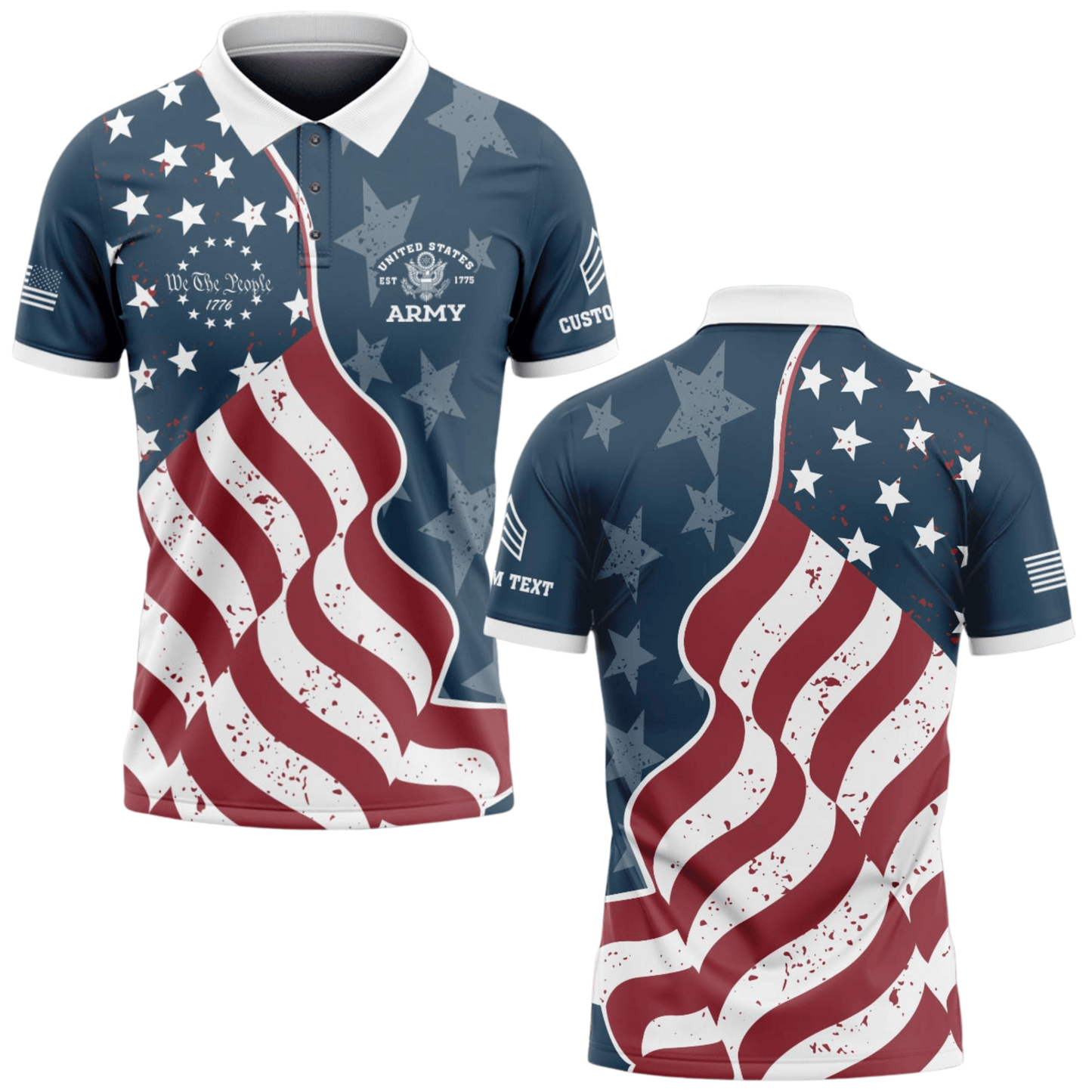 US Veteran Personalized We The People Polo Shirt #000B158