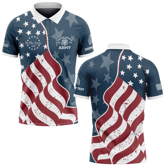 US Veteran Personalized We The People Polo Shirt #000B158