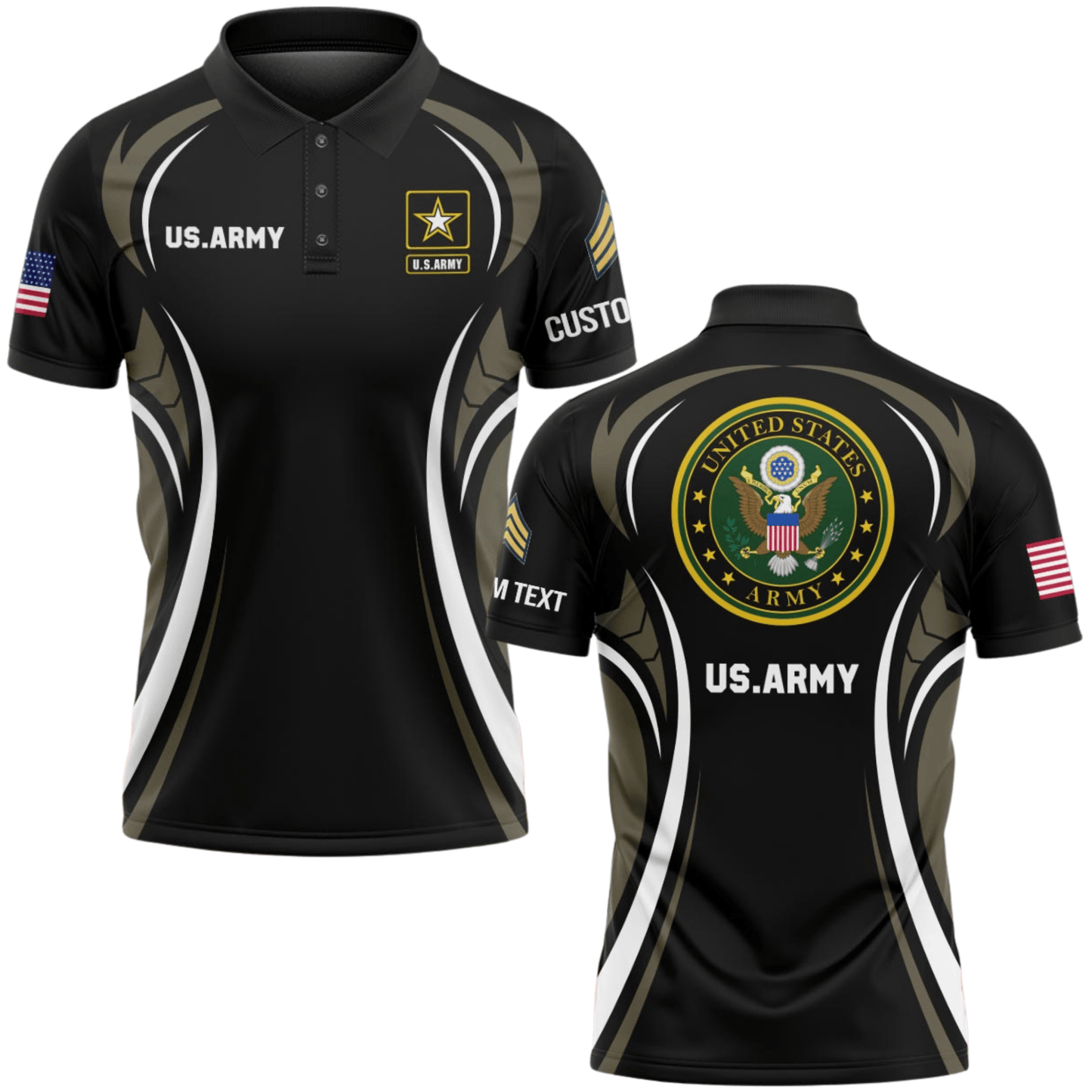 US Veteran Personalized U.S Veteran Proudly Served Polo Shirts #000B161