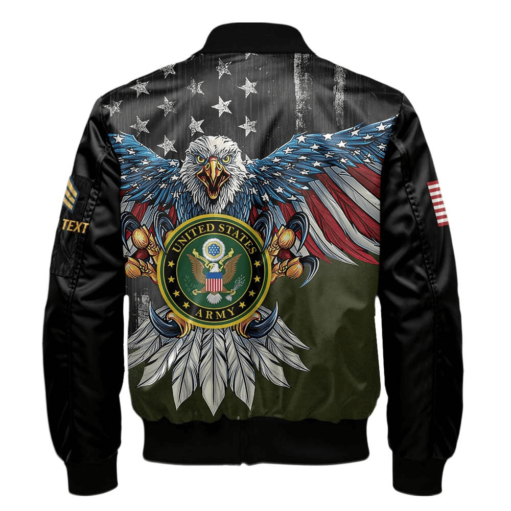 US Army Customized Eagle U.S Army Veteran 3D Bomber Jacket #00C127