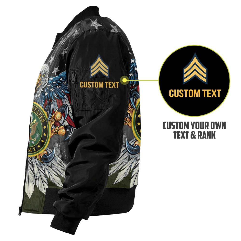 US Army Customized Eagle U.S Army Veteran 3D Bomber Jacket #00C127