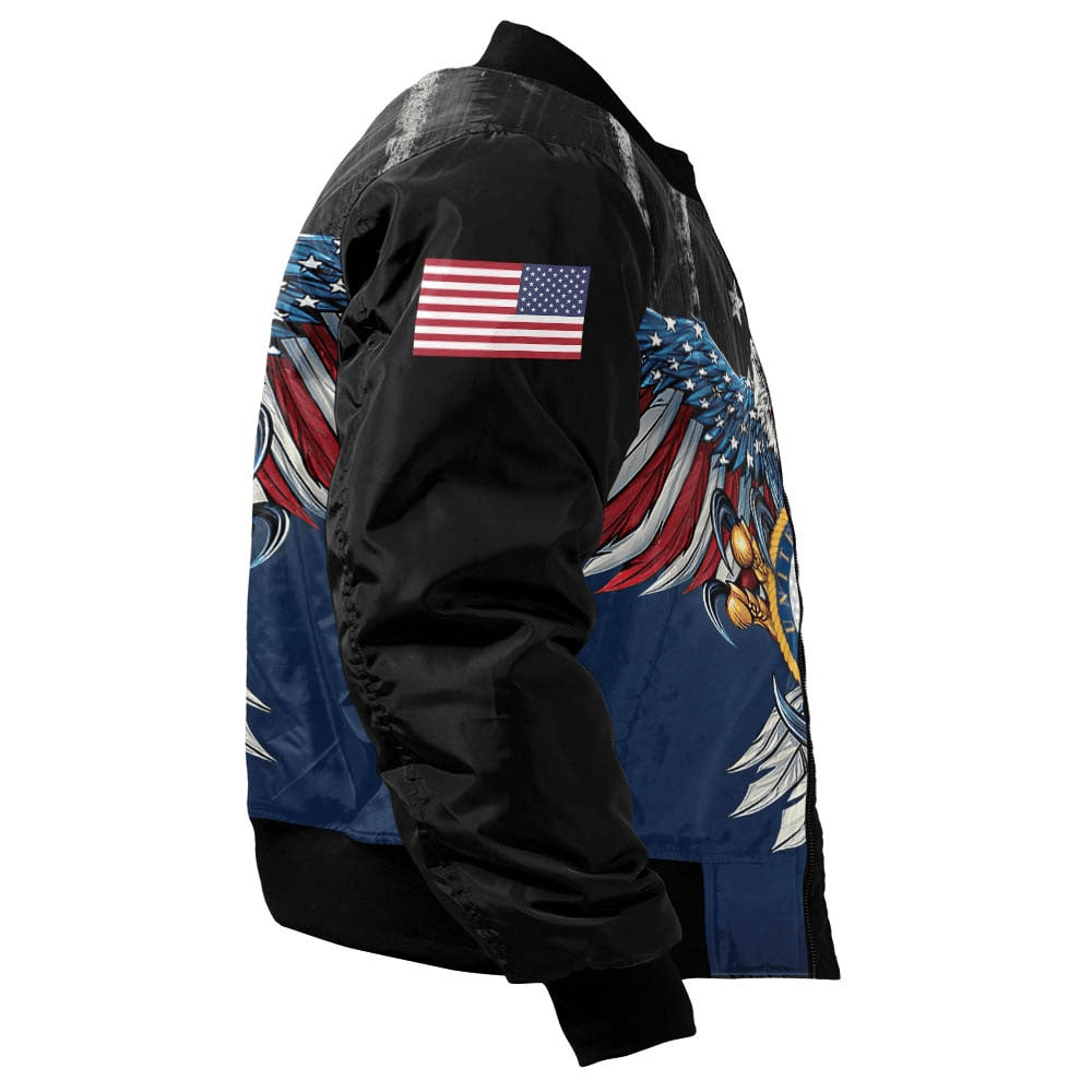 US Navy Customized Eagle U.S Navy Veteran 3D Bomber Jacket #00CB128