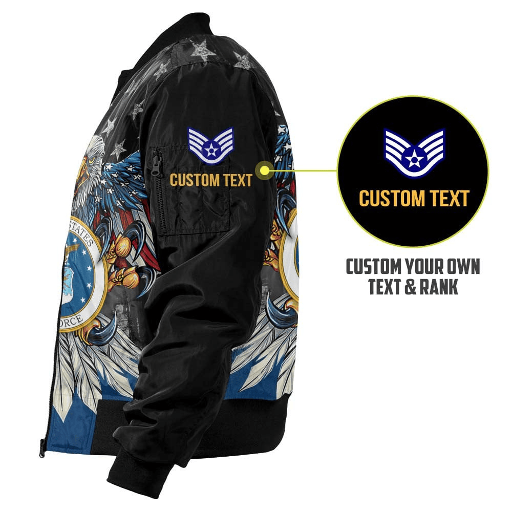 US Air Force (USAF) Customized Eagle USAF Veteran 3D Bomber Jacket #00CB129