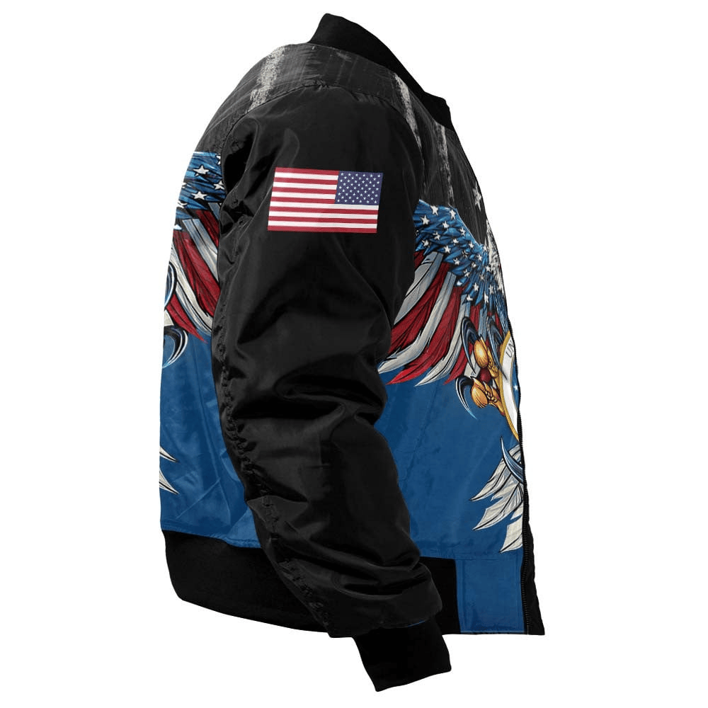 US Air Force (USAF) Customized Eagle USAF Veteran 3D Bomber Jacket #00CB129