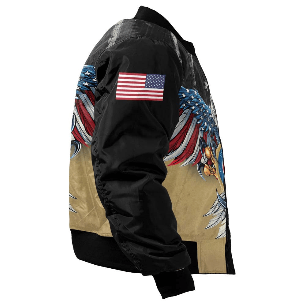 US Marine Corps (USMC) Customized Eagle USMC Veteran 3D Bomber Jacket #00CB131