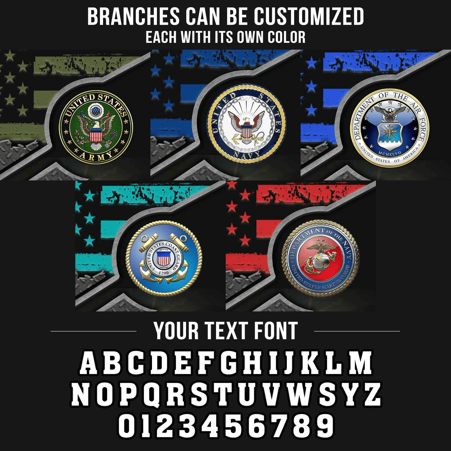 US Veteran Customized Veteran All Branches Bomber Jacket #00CB132