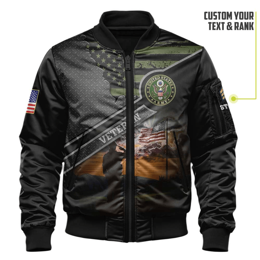 US Army Customized Veteran U.S. Army Bomber Jacket #00CB133