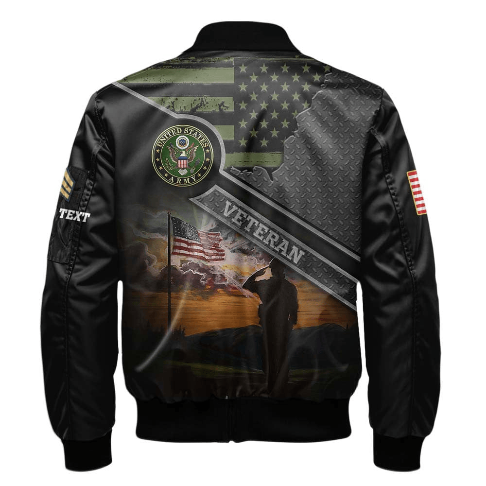 US Army Customized Veteran U.S. Army Bomber Jacket #00CB133