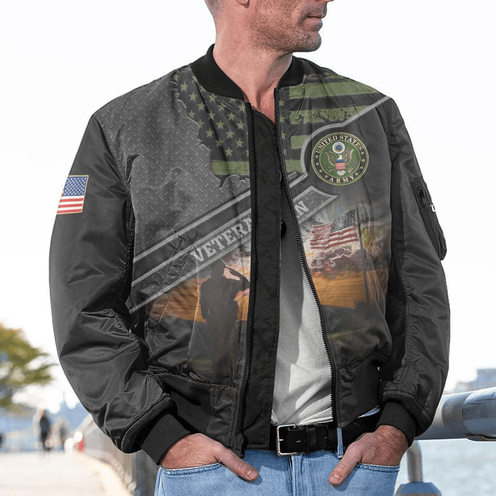 US Army Customized Veteran U.S. Army Bomber Jacket #00CB133