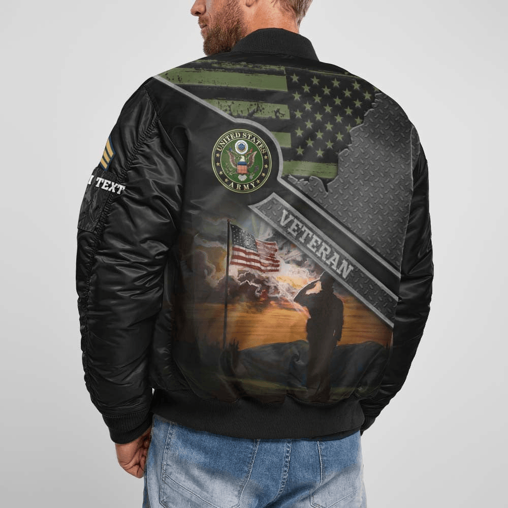 US Army Customized Veteran U.S. Army Bomber Jacket #00CB133