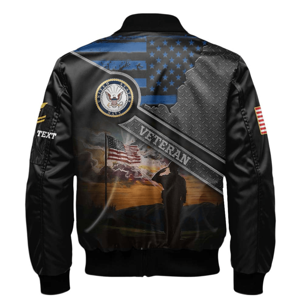 US Navy Customized Veteran U.S. Navy Bomber Jacket #00CB134