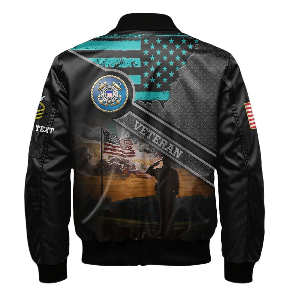 US Coast Guard (USCG) Customized Veteran U.S. Coast Guard Bomber Jacket #00CB136