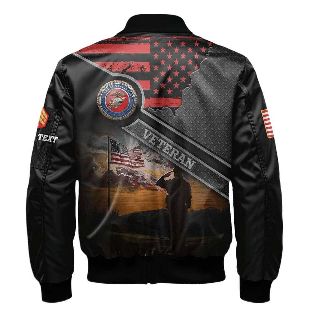 US Marine Corps (USMC) Customized Veteran U.S. Marines Bomber Jacket #00CB137