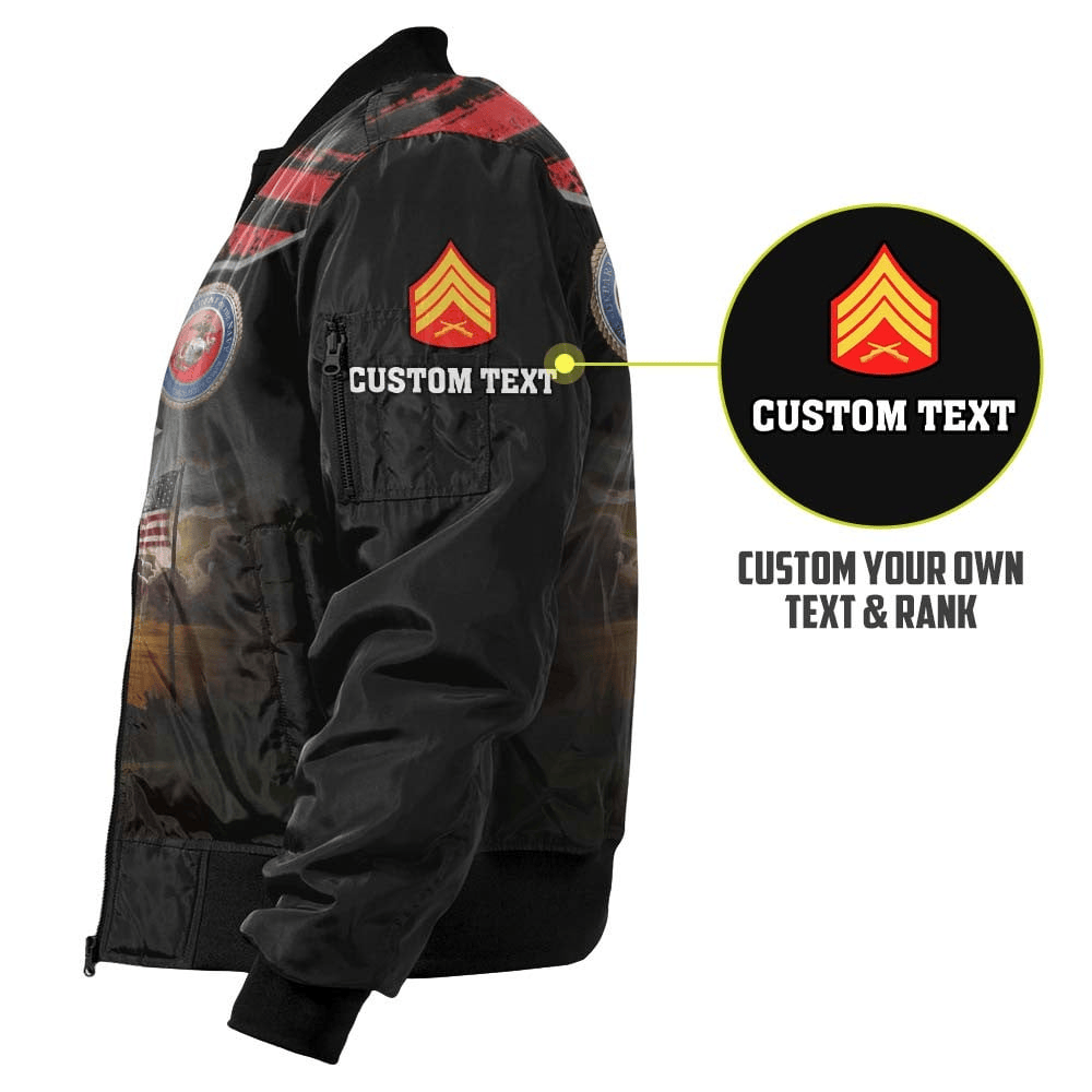 US Marine Corps (USMC) Customized Veteran U.S. Marines Bomber Jacket #00CB137