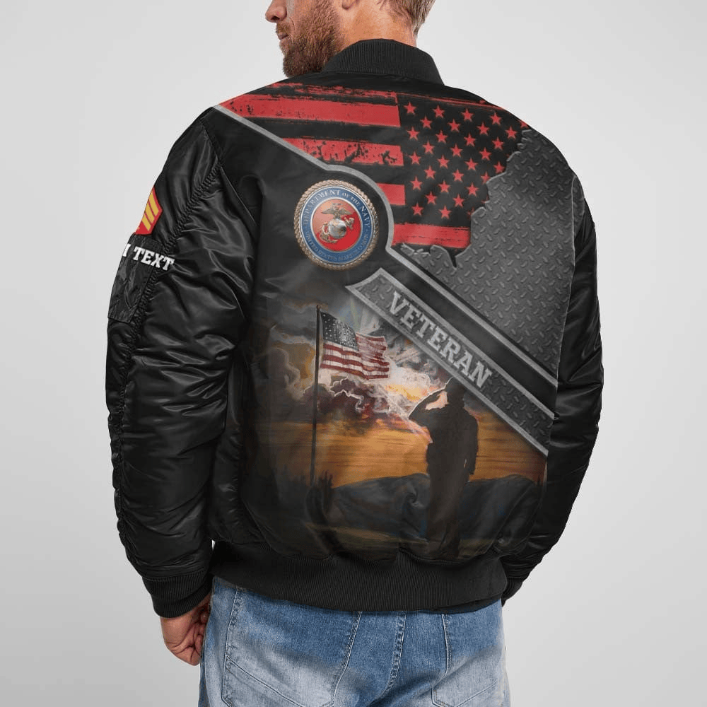 US Marine Corps (USMC) Customized Veteran U.S. Marines Bomber Jacket #00CB137