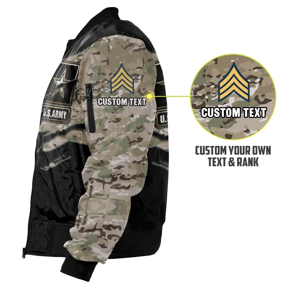 US Veteran Customized All Branches Camouflage Bomber Jacket #00CB138