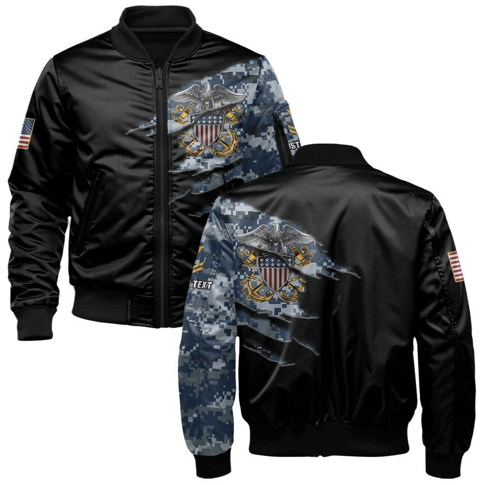 US Navy Customized U.S. Navy Camouflage Bomber Jacket #00CB140