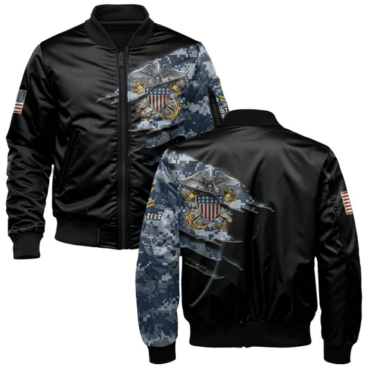 US Navy Customized U.S. Navy Camouflage Bomber Jacket #00CB140
