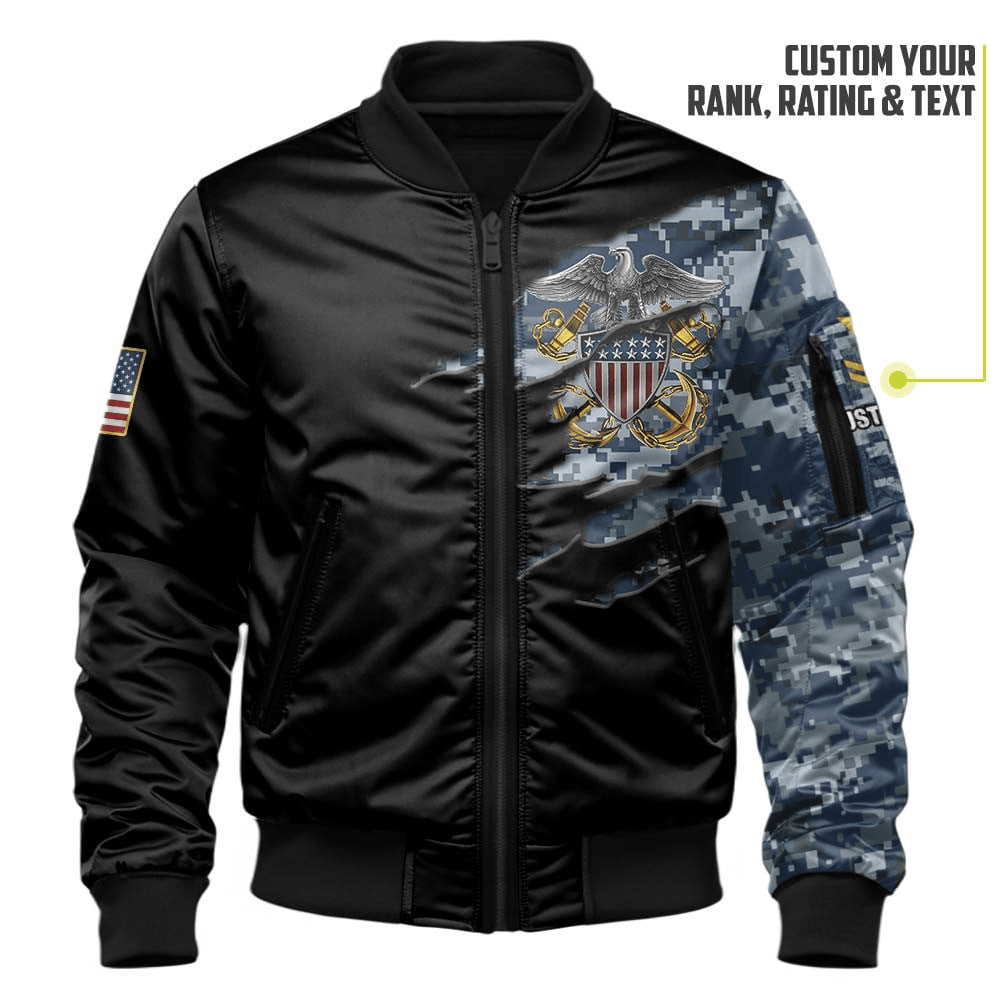 US Navy Customized U.S. Navy Camouflage Bomber Jacket #00CB140