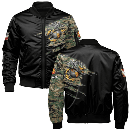 US Marine Corps (USMC) Customized U.S. Marines Camouflage Bomber Jacket #00CB143