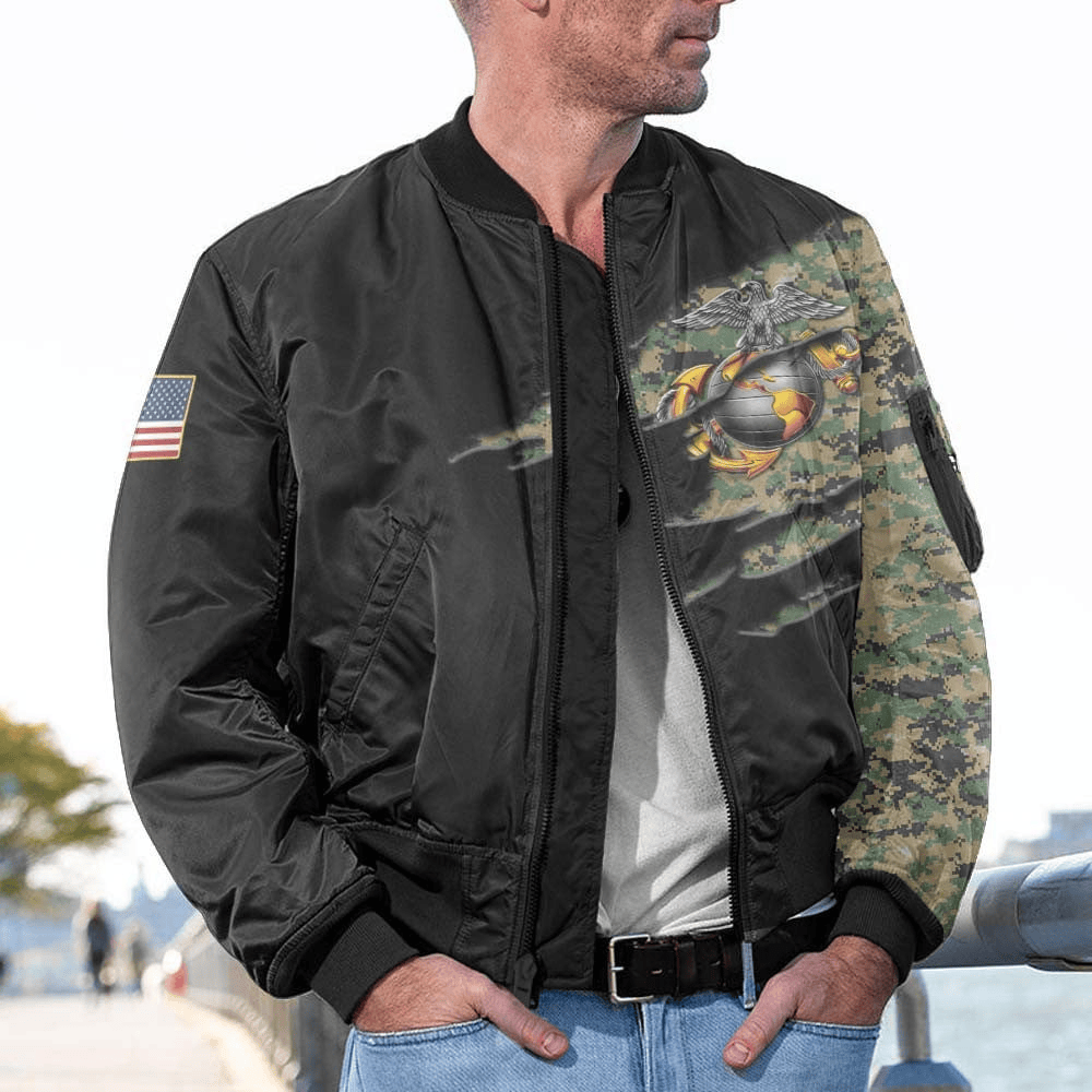 US Marine Corps (USMC) Customized U.S. Marines Camouflage Bomber Jacket #00CB143