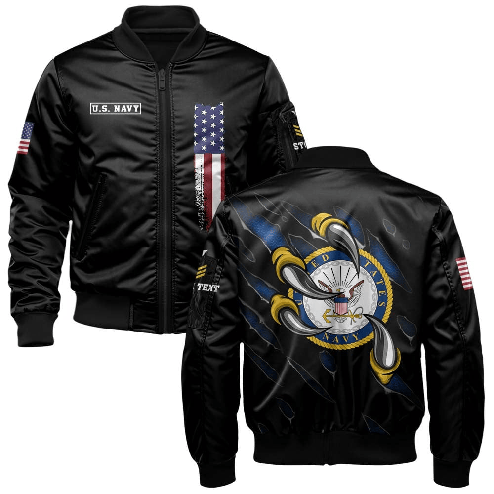 US Navy Customized U.S.Navy Eagle Claws Bomber Jacket #00CB145