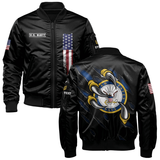 US Navy Customized U.S.Navy Eagle Claws Bomber Jacket #00CB145