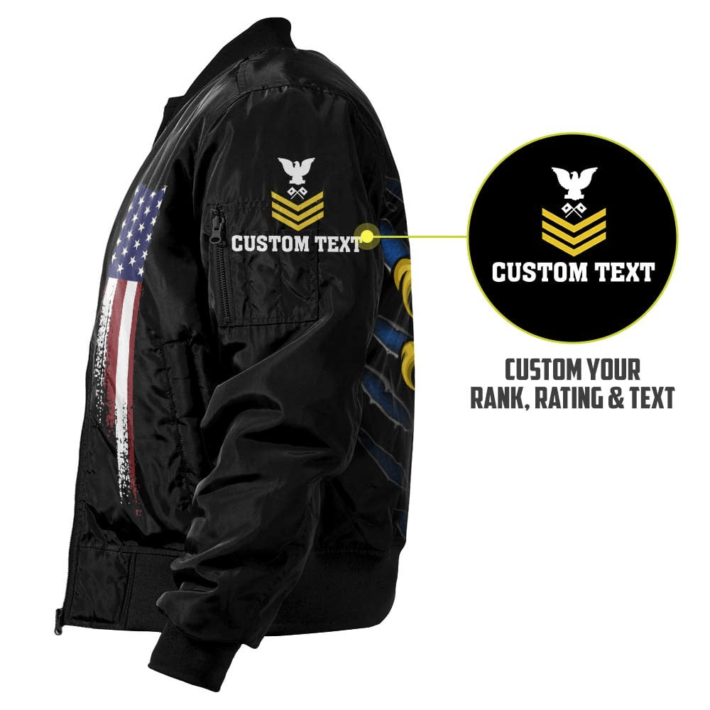 US Navy Customized U.S.Navy Eagle Claws Bomber Jacket #00CB145