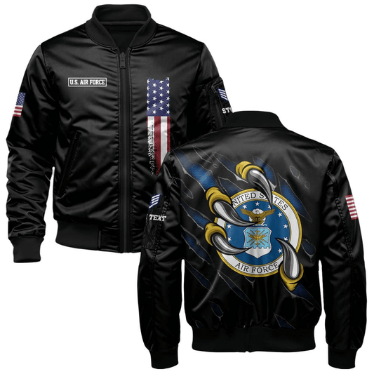US Air Force (USAF) Customized U.S.Air Force Eagle Claws Bomber Jacket #00CB146