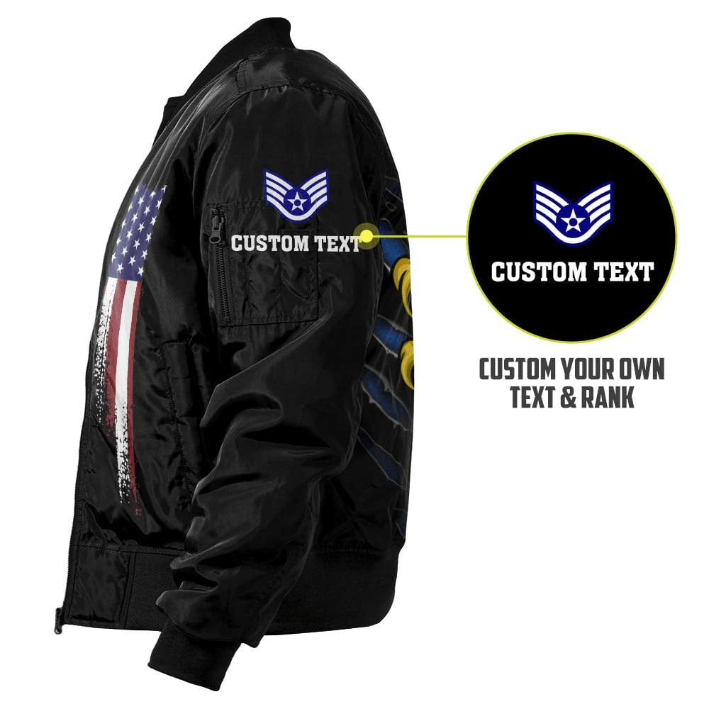US Air Force (USAF) Customized U.S.Air Force Eagle Claws Bomber Jacket #00CB146