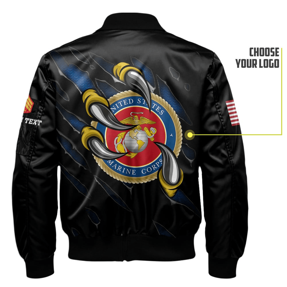 US Marine Corps (USMC) Customized U.S.Marines Eagle Claws Bomber Jacket #00CB147