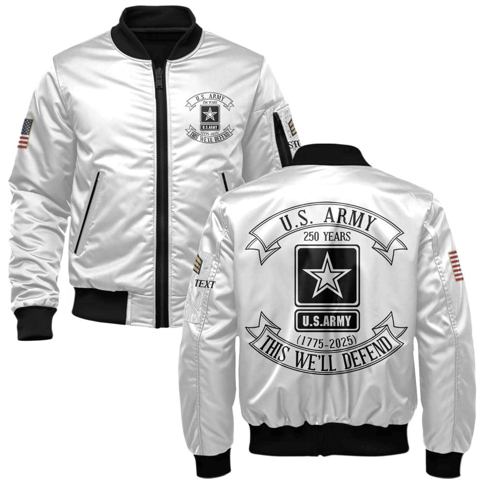 US Army Personalized The 250th Army Birthday Bomber Jacket #00CB148