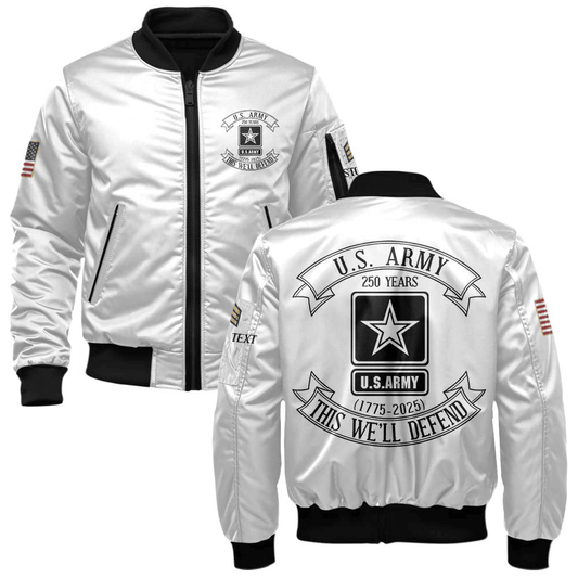 US Army Personalized The 250th Army Birthday Bomber Jacket #00CB148