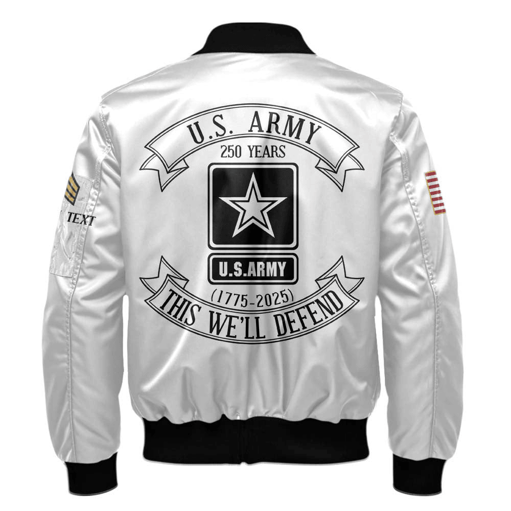 US Army Personalized The 250th Army Birthday Bomber Jacket #00CB148