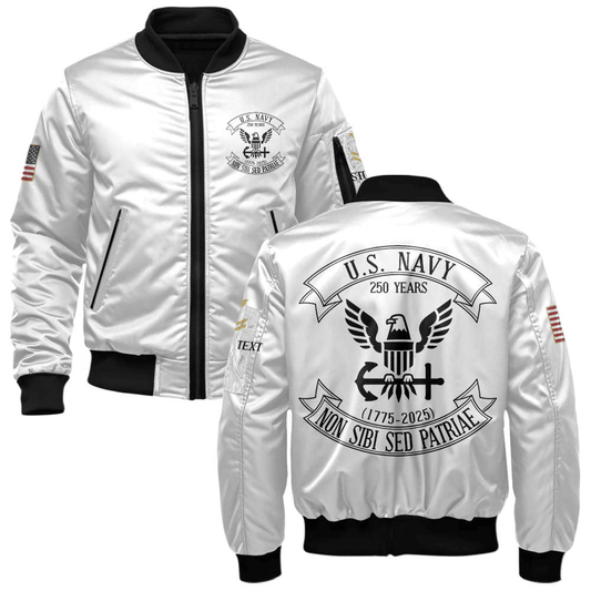 US Navy Personalized The 250th Navy Birthday Bomber Jacket #00CB149
