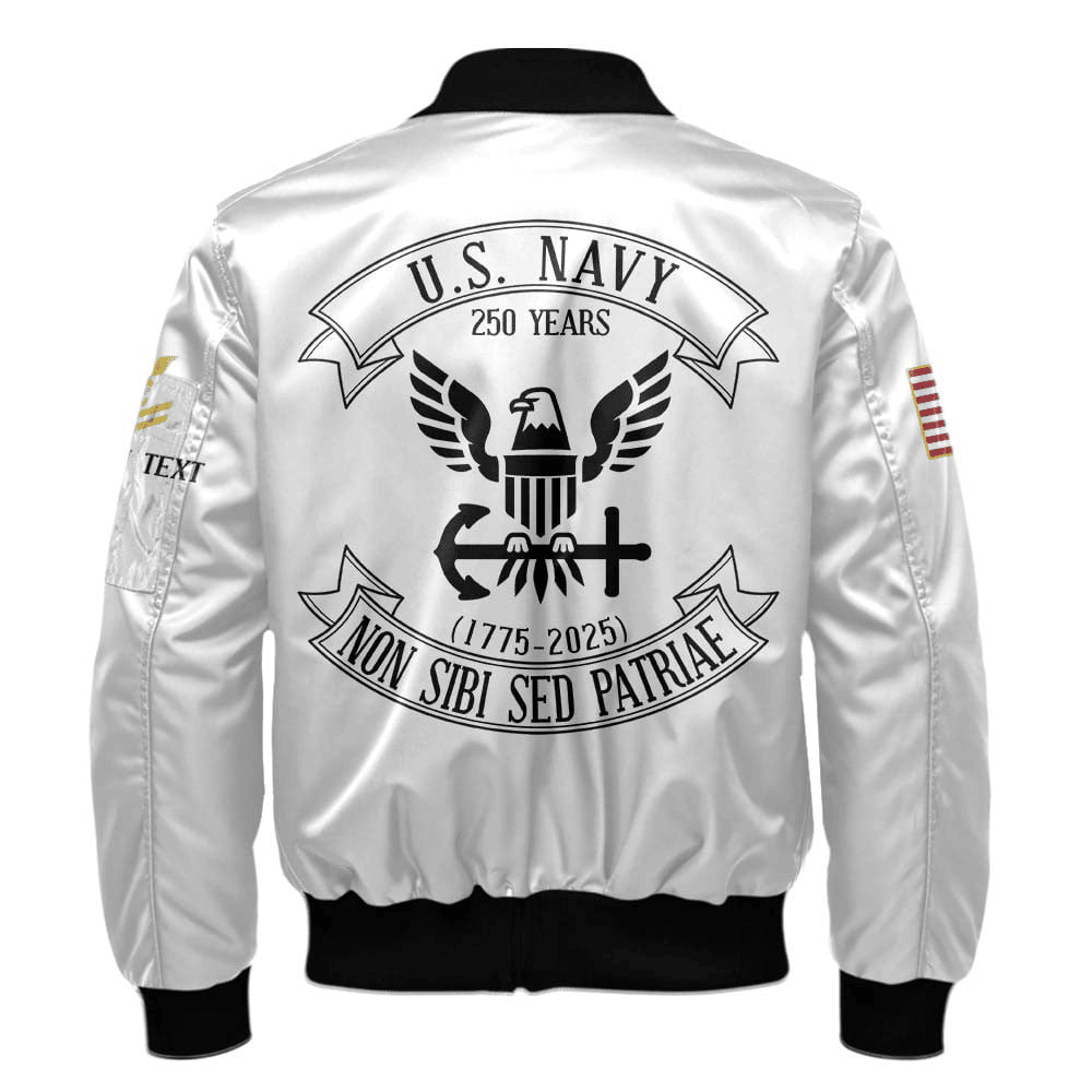 US Navy Personalized The 250th Navy Birthday Bomber Jacket #00CB149