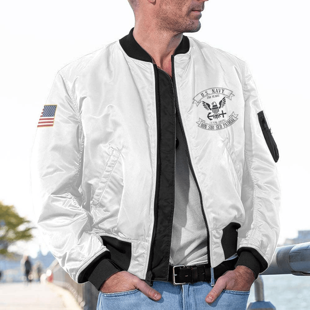 US Navy Personalized The 250th Navy Birthday Bomber Jacket #00CB149