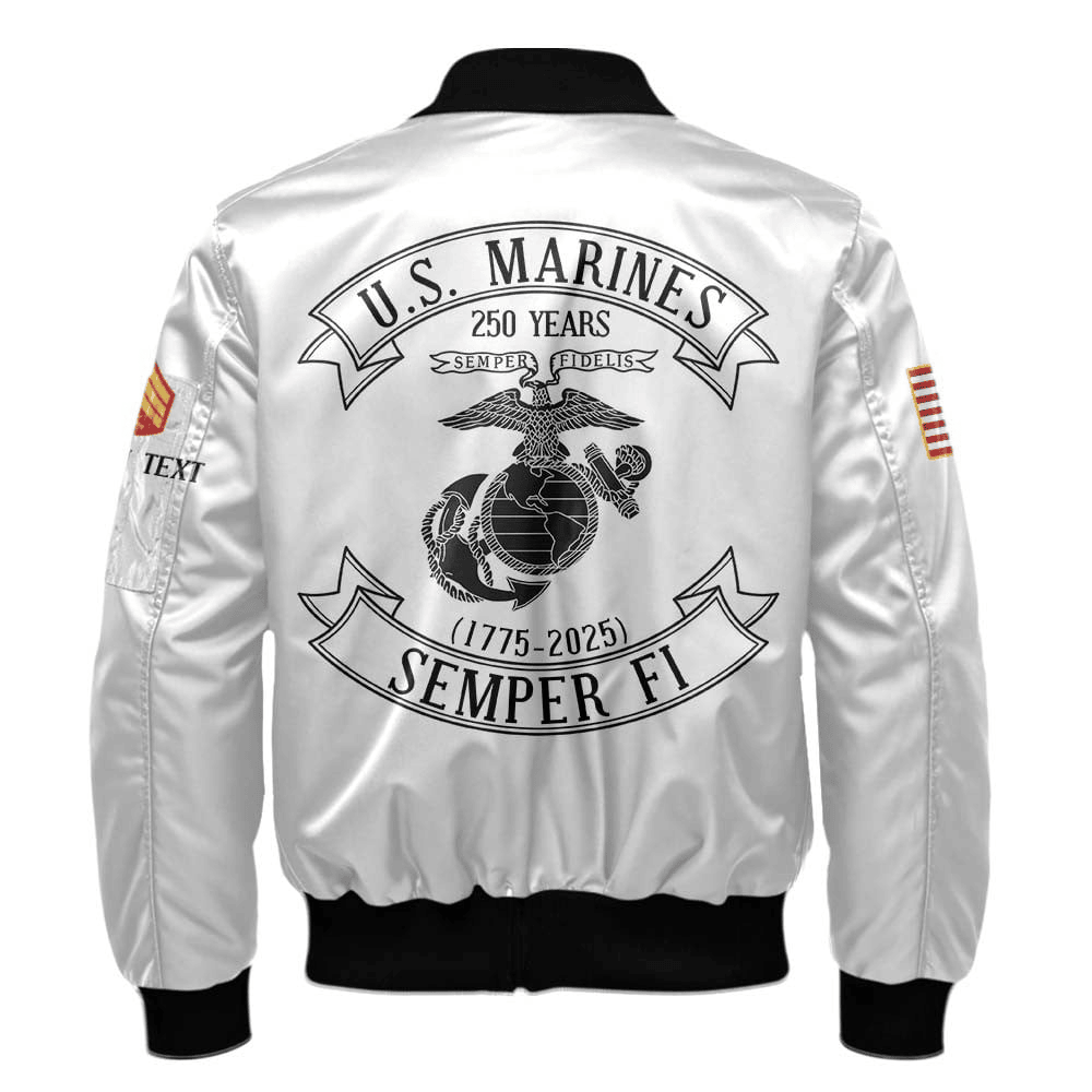 US Marine Corps (USMC) Personalized The 250th USMC Birthday Bomber Jacket #00CB150