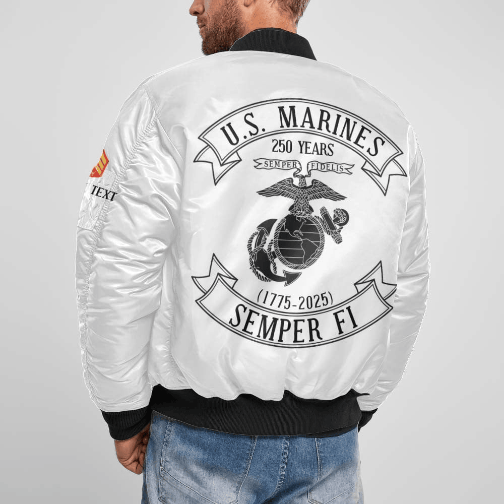 US Marine Corps (USMC) Personalized The 250th USMC Birthday Bomber Jacket #00CB150