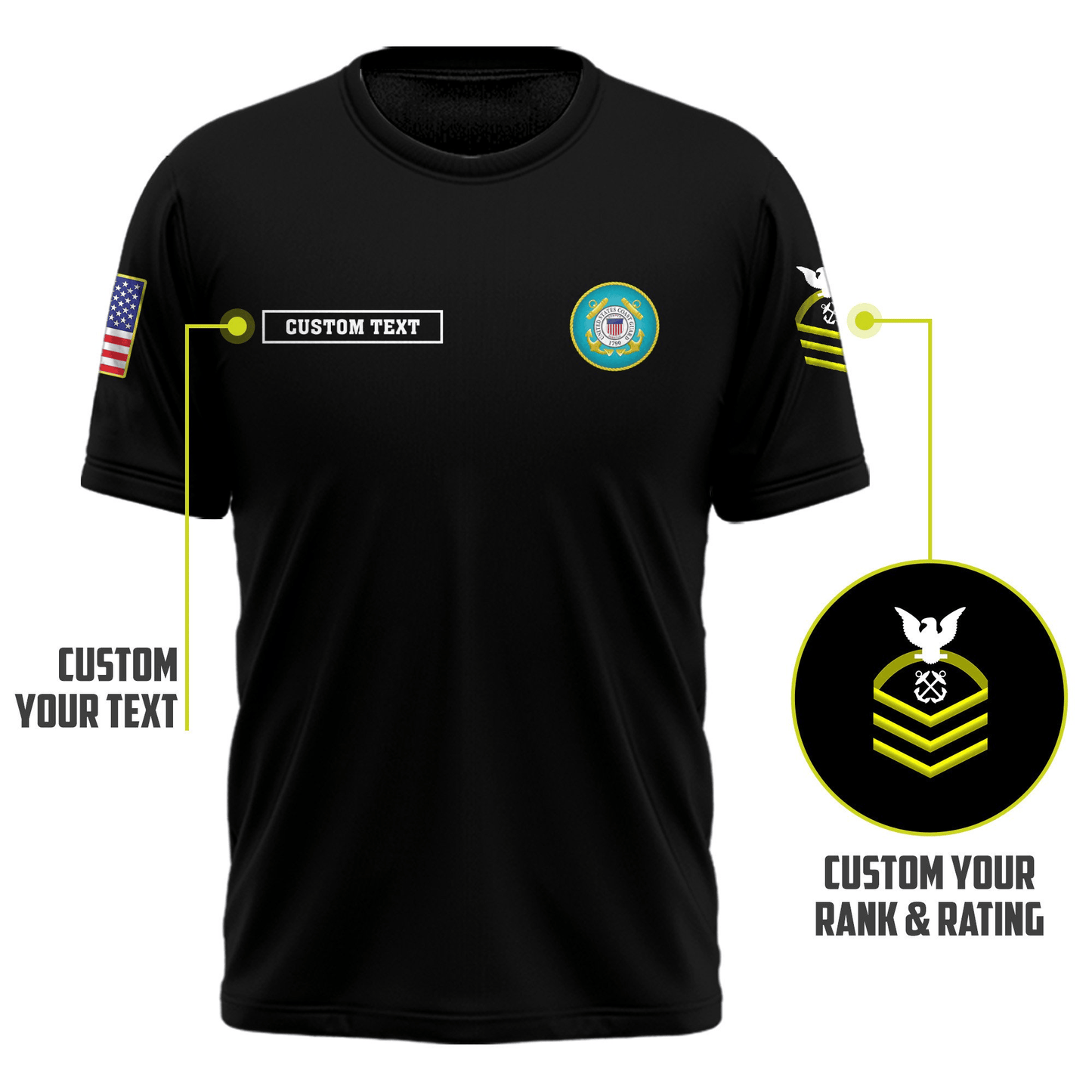 US Coast Guard (USCG) Customized U.S. Coast Guard Legacy T-Shirt #00AB122